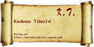 Kedves Tibold névjegykártya